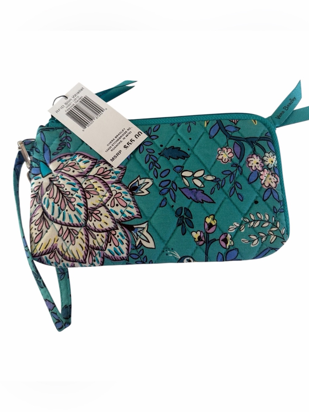 Vera Bradley RFID Slim Wristlet Wallet - Peacock Garden Retired, NWT